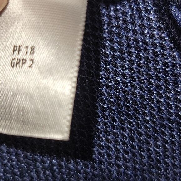 St. John’s Draped Waterfall Open Cardigan Blue White Stripe Knit Wool Blend M - Picture 7 of 11